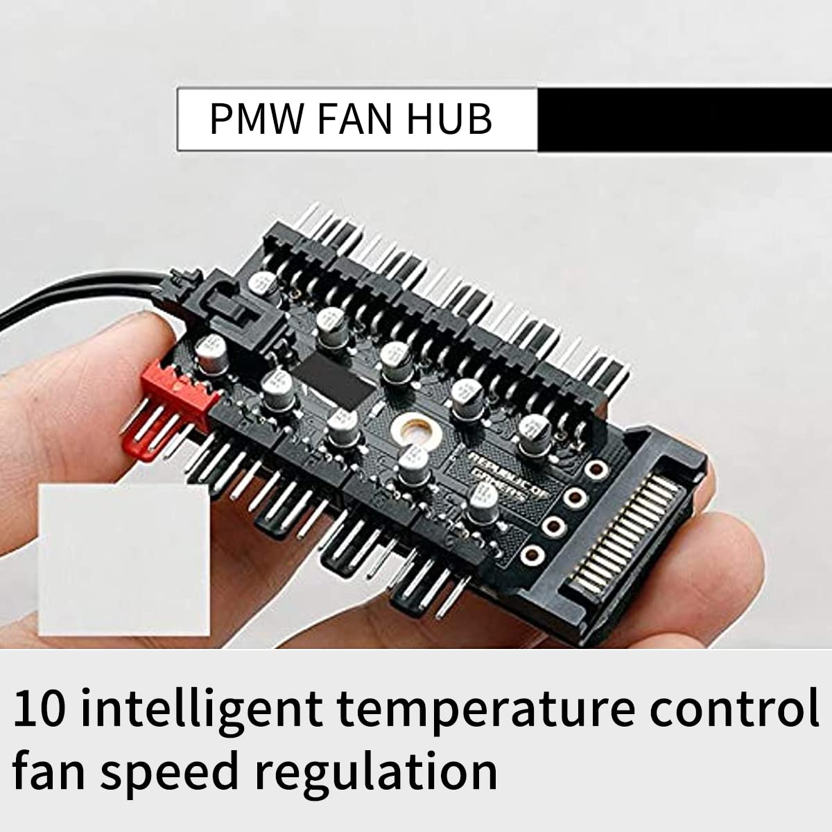 Verilux Chassis Fan Hub CPU Cooling Fan Hub 10 Port 12 V SATA to Fan Adapter with 4 Pin PWM Controller Dedicated Supply from PSU to Link Multiple Points for ATX Computer Case 4-Pin 3-Pin Cooling Fans Verilux Chassis Fan Hub CPU Cooling Fan Hub 10 Port 12 V SATA to Fan Adapter with 4 Pin PWM Controller Dedicated Supply from PSU to Link Multiple Points for ATX Computer Case 4-Pin 3-Pin Cooling Fans